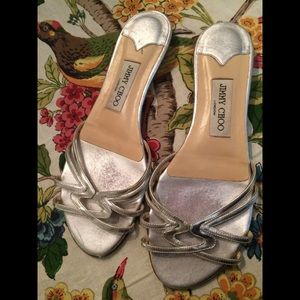 Jimmy Choo silver sandal 7-7 1/2
